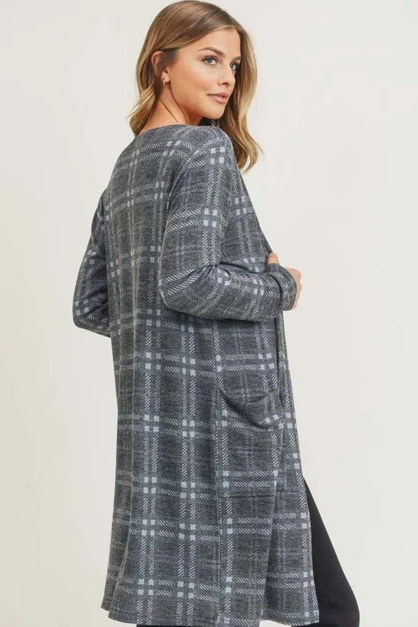 Crosshatch Plaid Cardigan