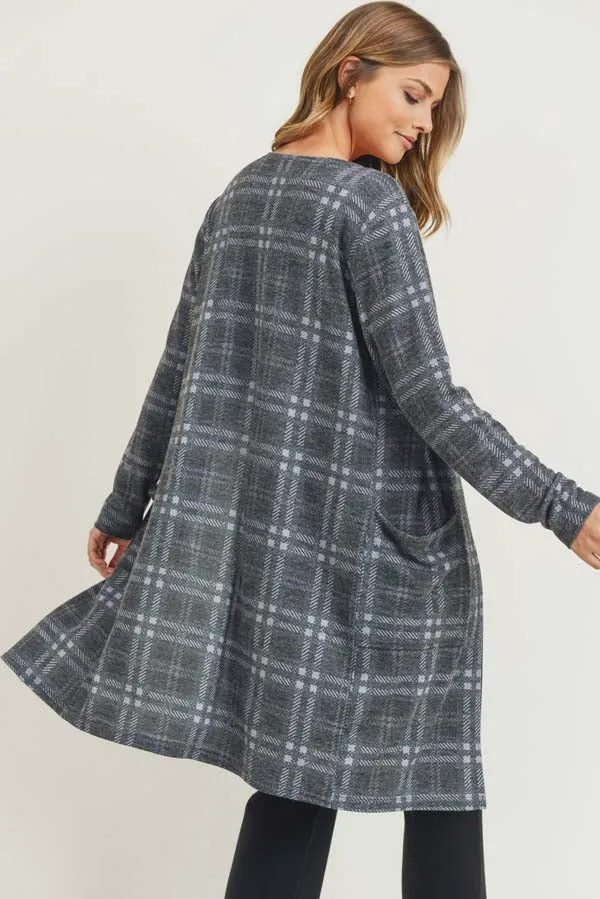 Crosshatch Plaid Cardigan