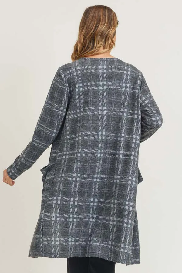 Crosshatch Plaid Cardigan