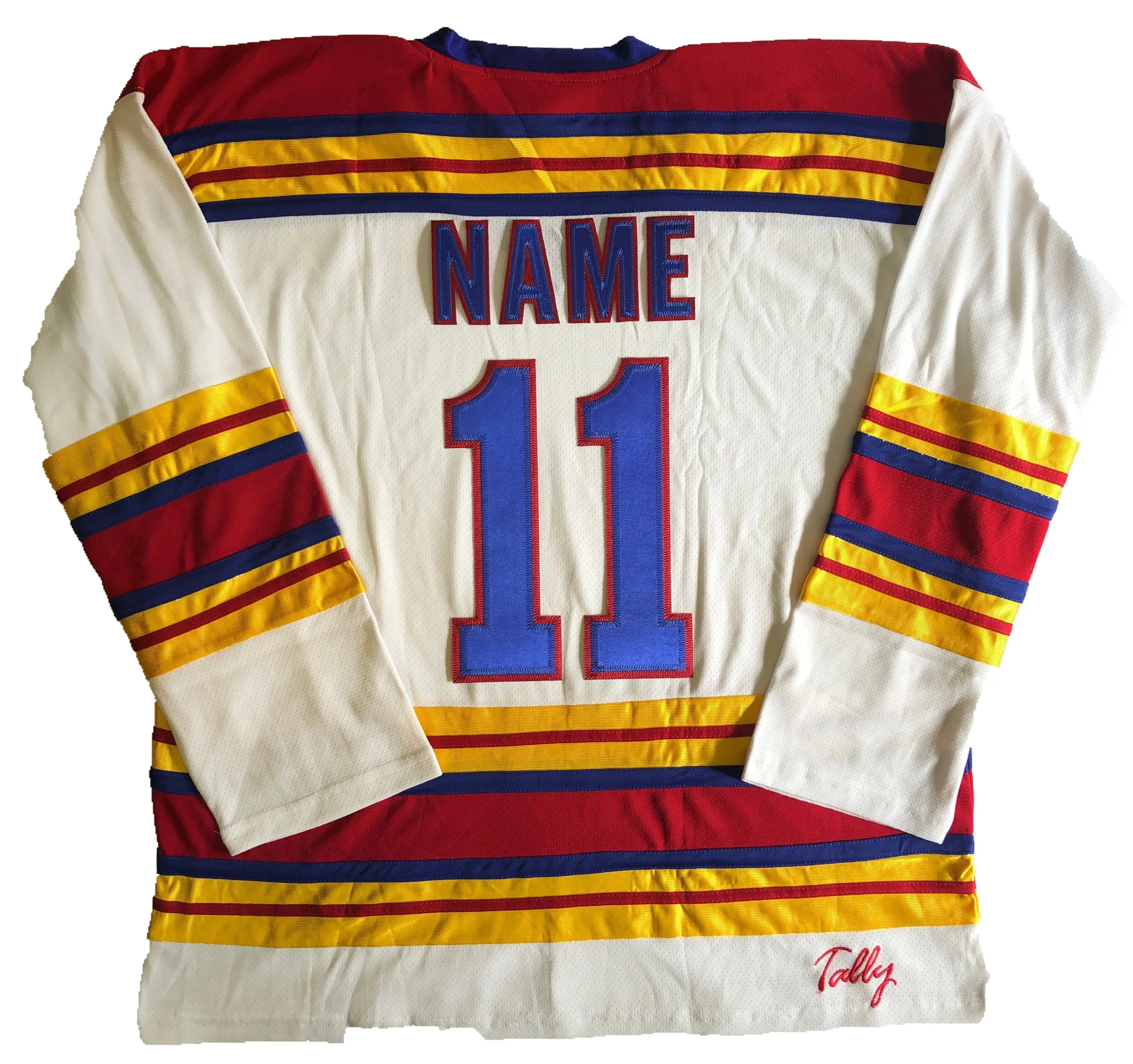 Custom Hockey Jerseys with a Lucky Embroidered Twill Logo