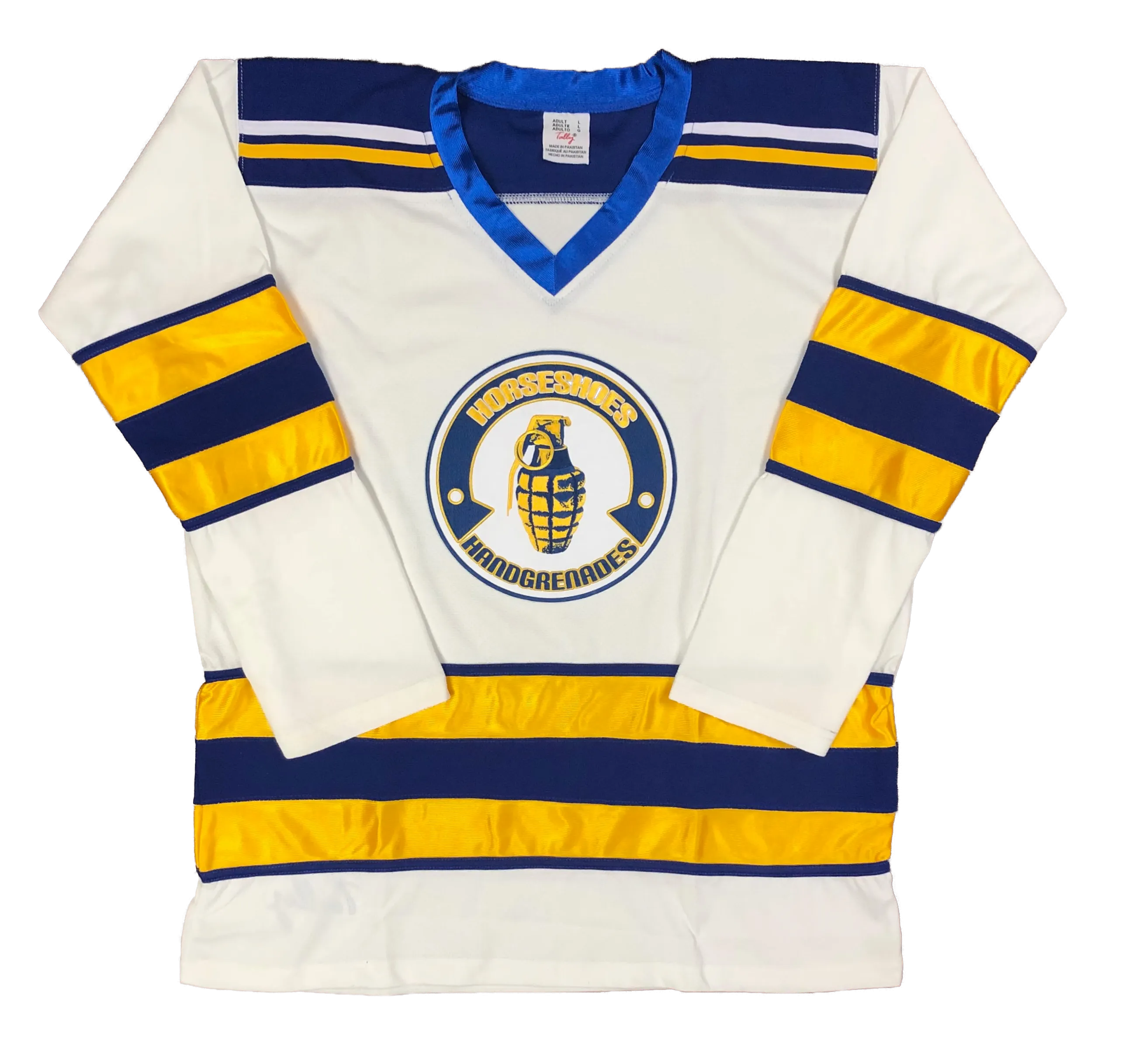 Custom Hockey Jerseys with the Horseshoes and Handgrenades Twill Crest