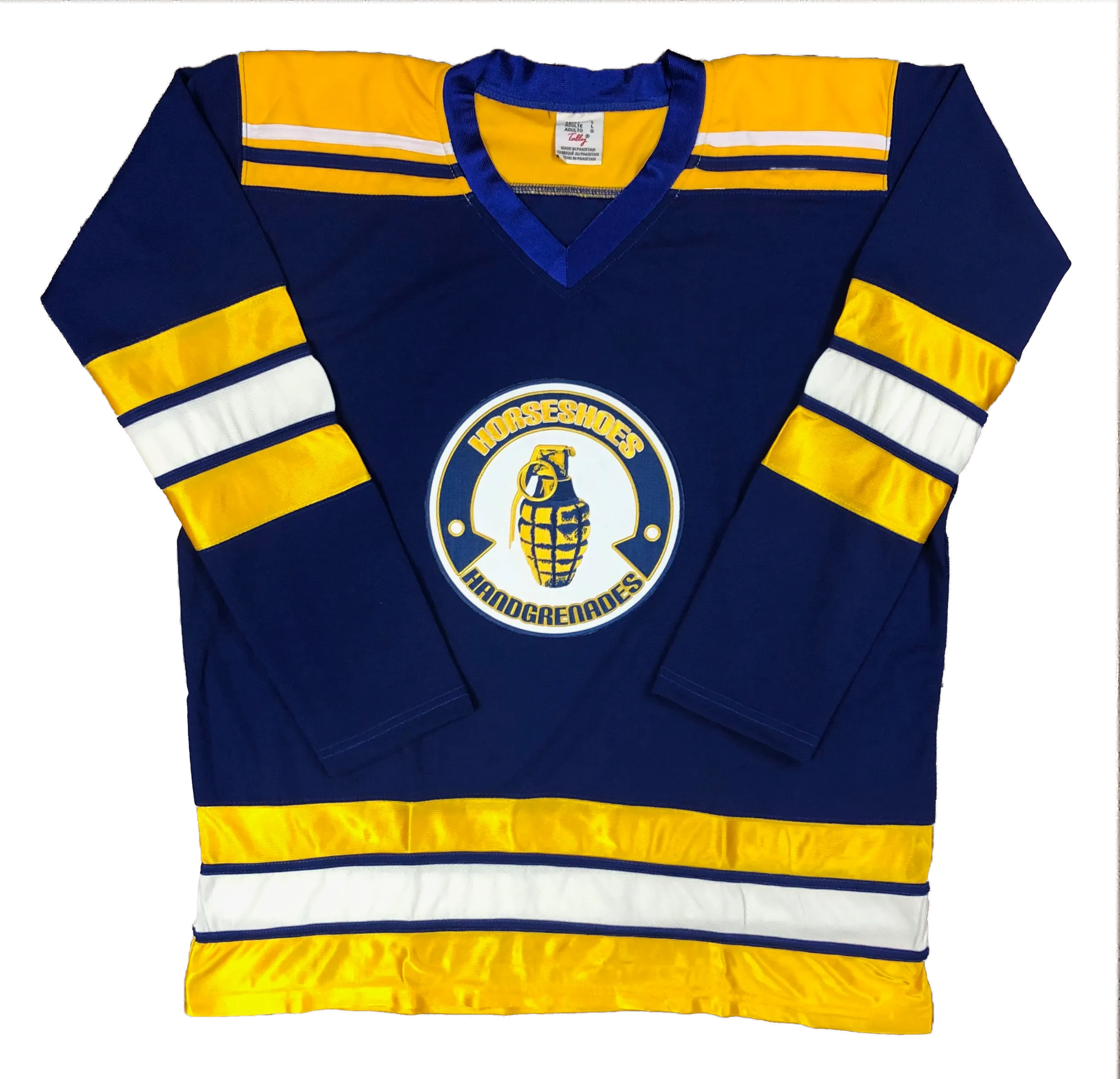 Custom Hockey Jerseys with the Horseshoes and Handgrenades Twill Crest