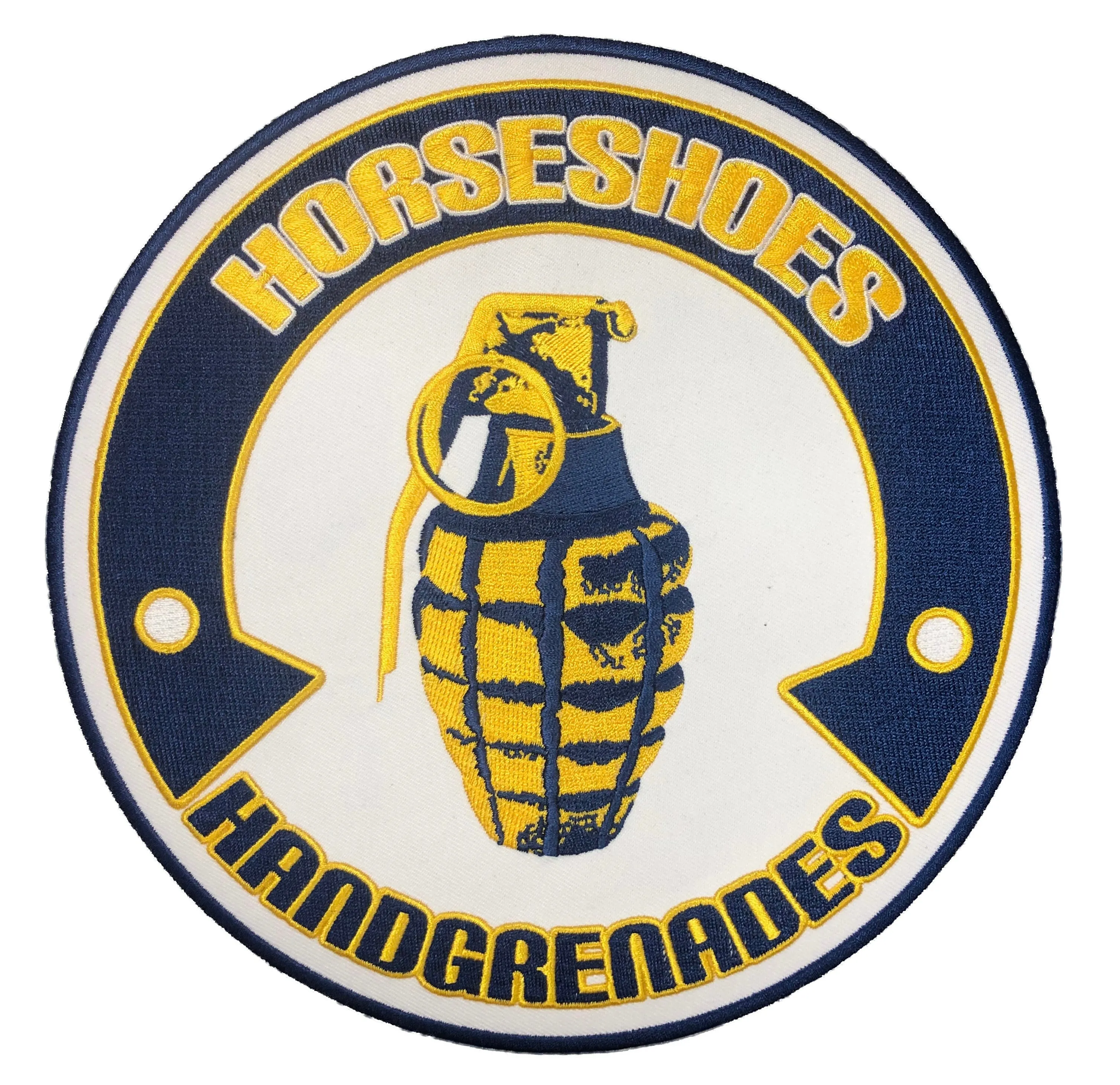 Custom Hockey Jerseys with the Horseshoes and Handgrenades Twill Crest