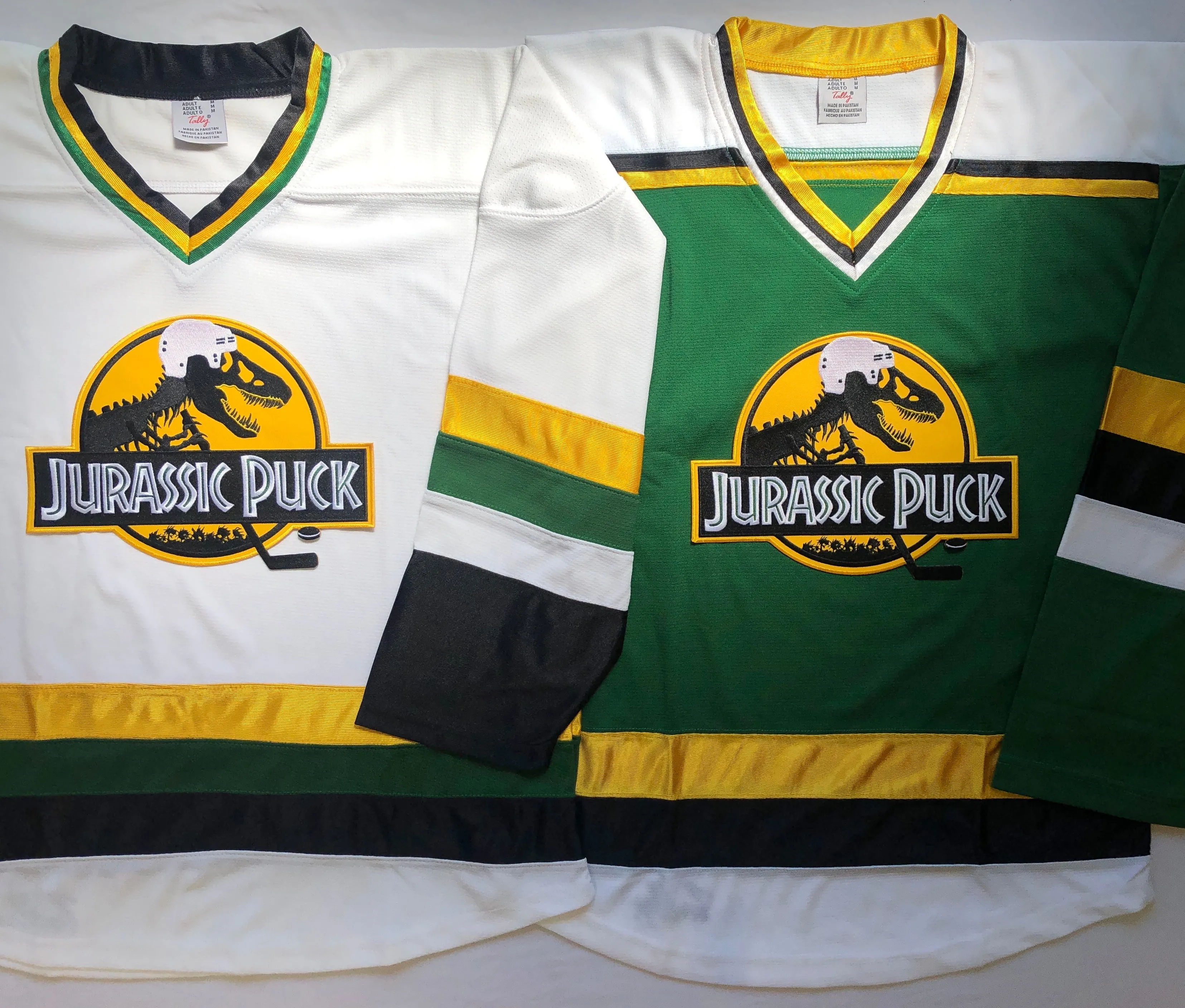 Custom Hockey Jerseys with the Jurassic Puck Logo