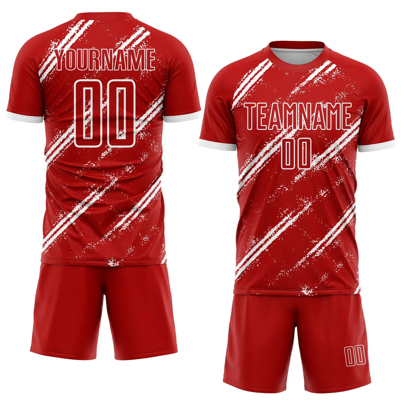 Custom Red White Sublimation Soccer Uniform Jersey