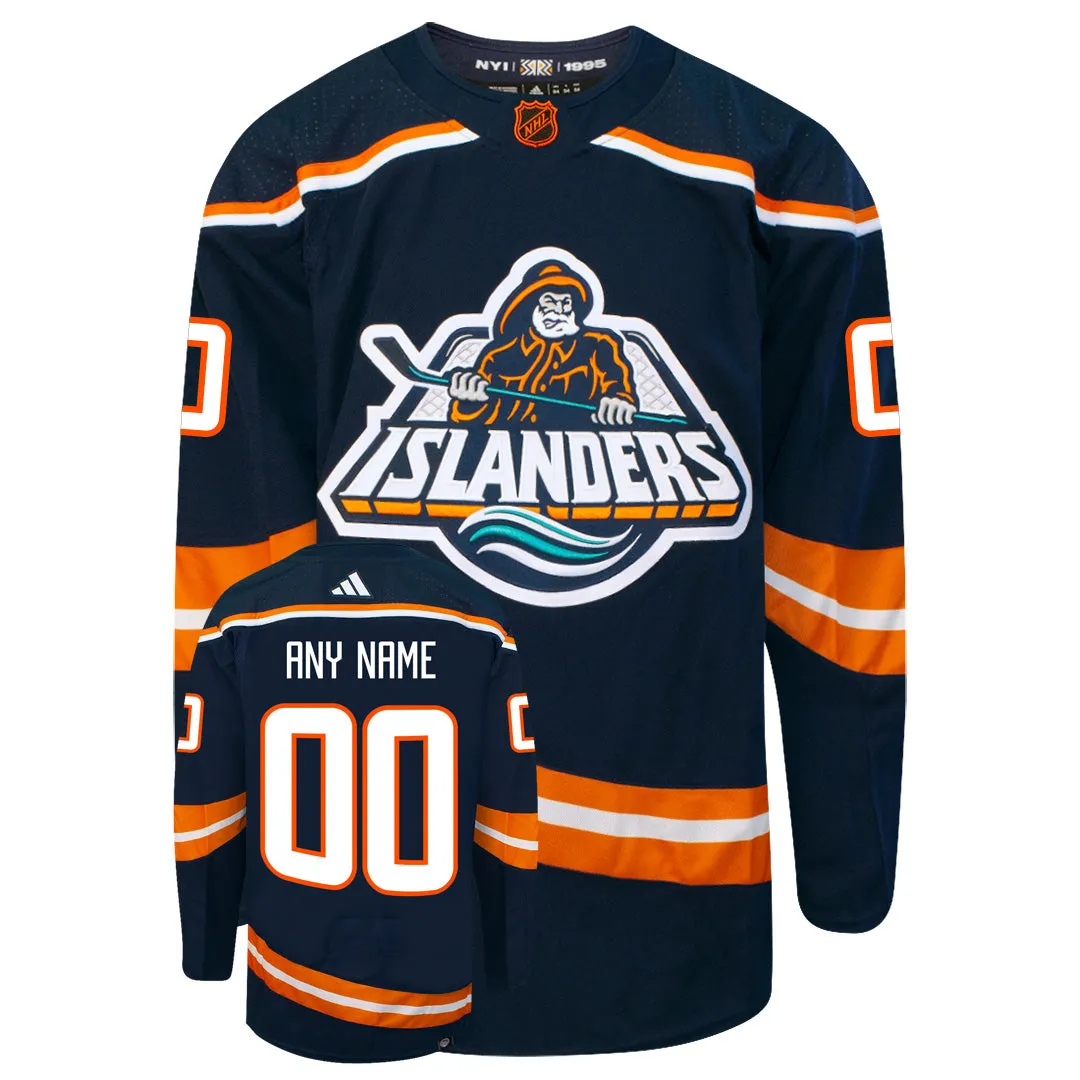 Customizable New York Islanders Adidas 2022 Primegreen Reverse Retro Authentic NHL Hockey Jersey     