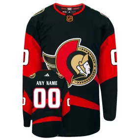 Customizable Ottawa Senators Adidas 2022 Primegreen Reverse Retro Authentic NHL Hockey Jersey     