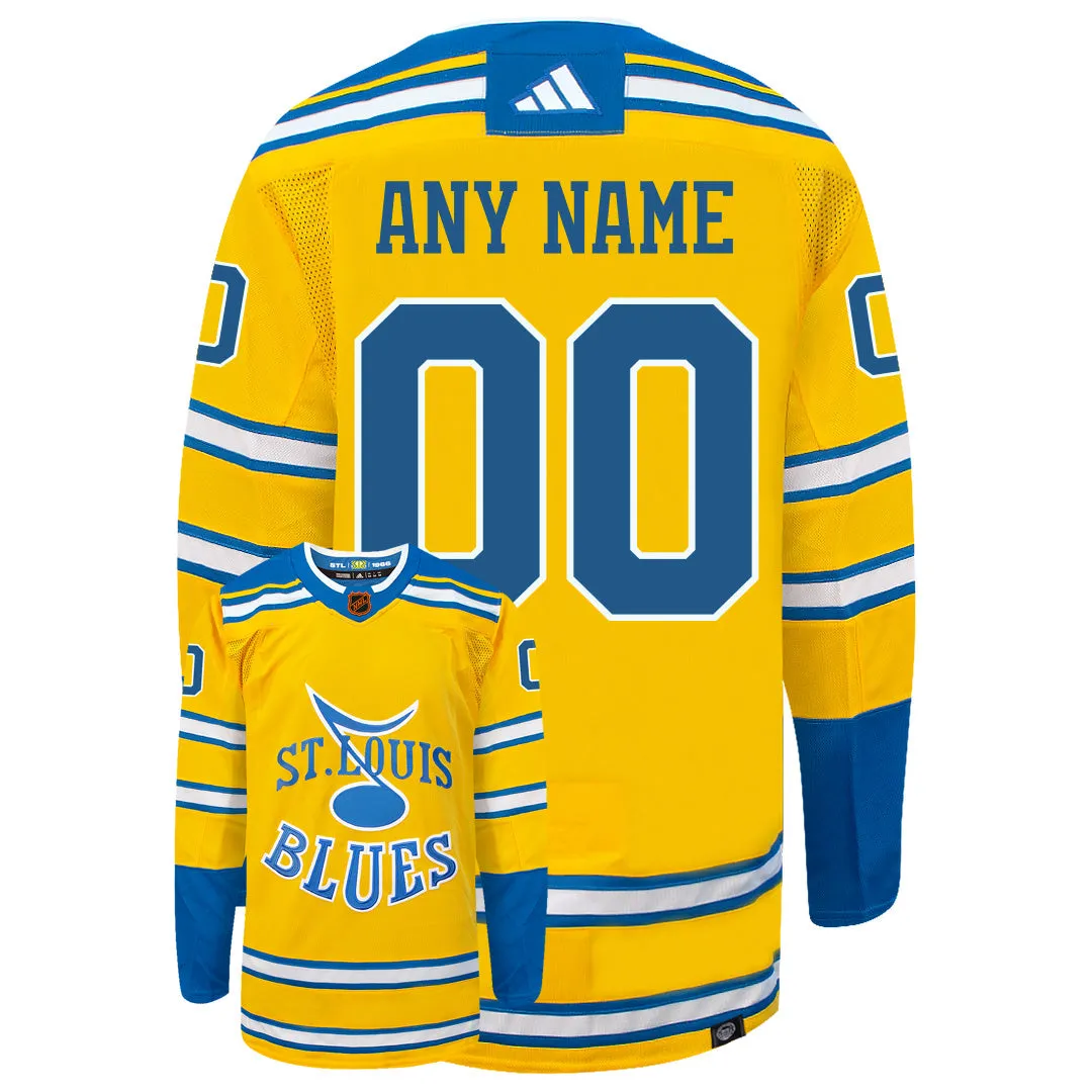 Customizable St Louis Blues Adidas 2022 Primegreen Reverse Retro Authentic NHL Hockey Jersey     