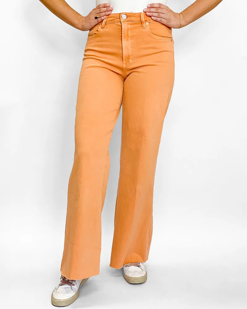 Dear John Fiona Mid Rise Wide Leg Jeans - Apricot Crush