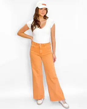 Dear John Fiona Mid Rise Wide Leg Jeans - Apricot Crush