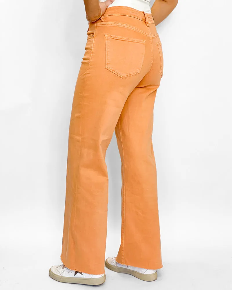 Dear John Fiona Mid Rise Wide Leg Jeans - Apricot Crush