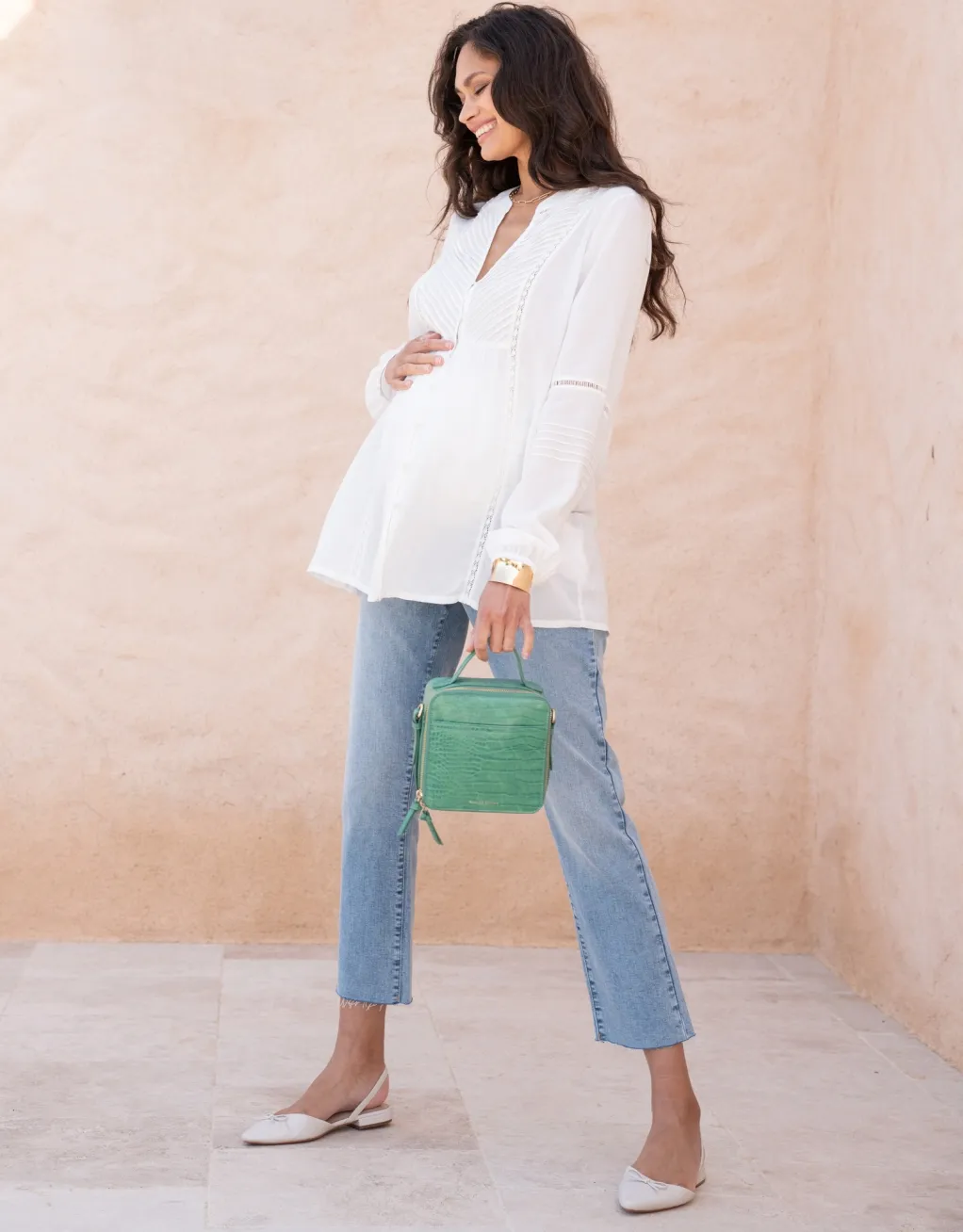 Delta | Over Bump Frayed Hem Maternity Jeans