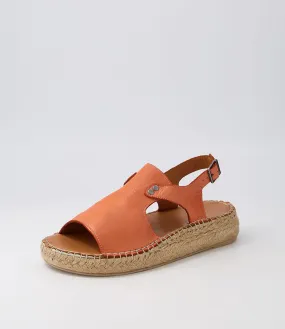 DIANA FERRARI Jelong Bright Orange Leather Sandals