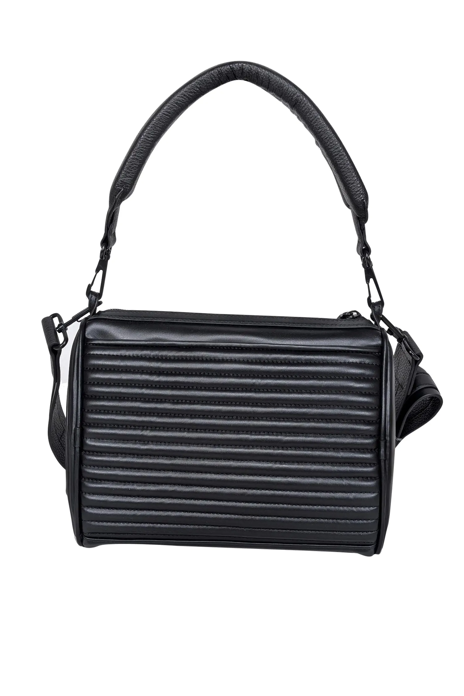 Diesel - Black Leather Puff Shoulder Bag