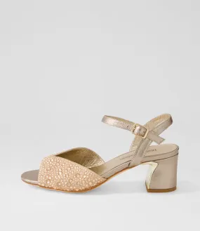 DJANGO & JULIETTE Juba Champagne Leather Jewels Sandals