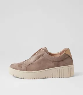 DJANGO & JULIETTE Kangie Taupe Bronze Suede Leather Sneakers