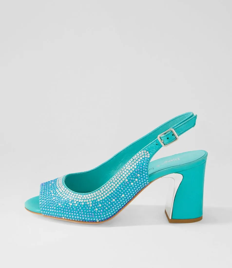 DJANGO & JULIETTE Kerry Aqua Shimmer Multi Sandals