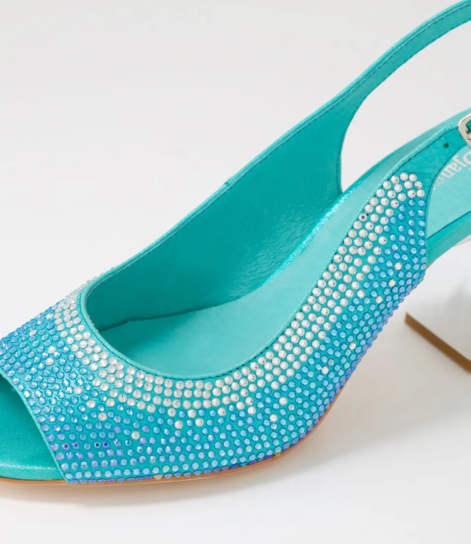 DJANGO & JULIETTE Kerry Aqua Shimmer Multi Sandals