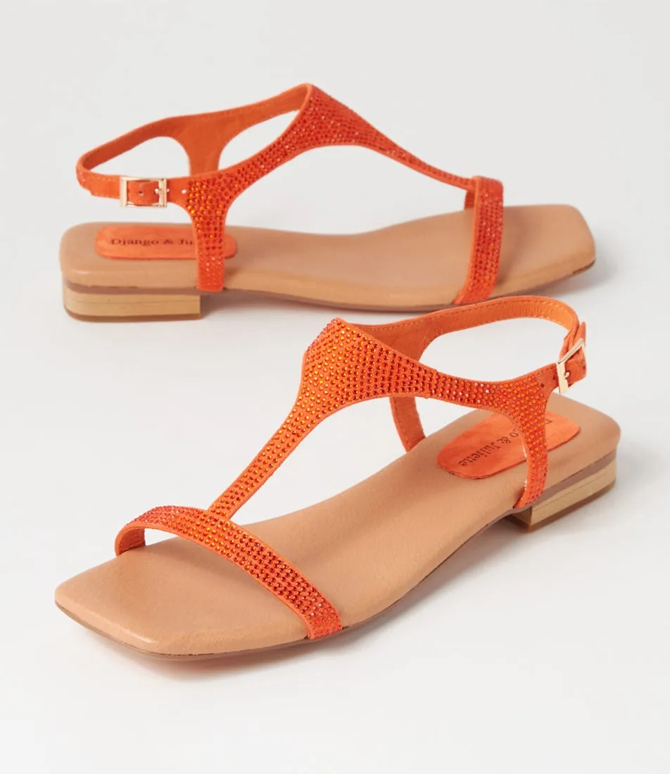 DJANGO & JULIETTE Parah Light Orange Suede Sandals