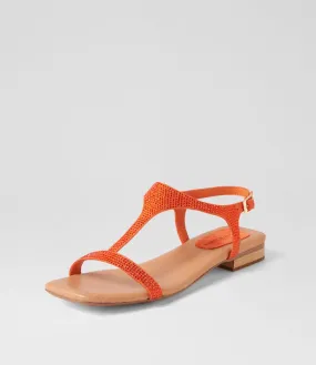 DJANGO & JULIETTE Parah Light Orange Suede Sandals