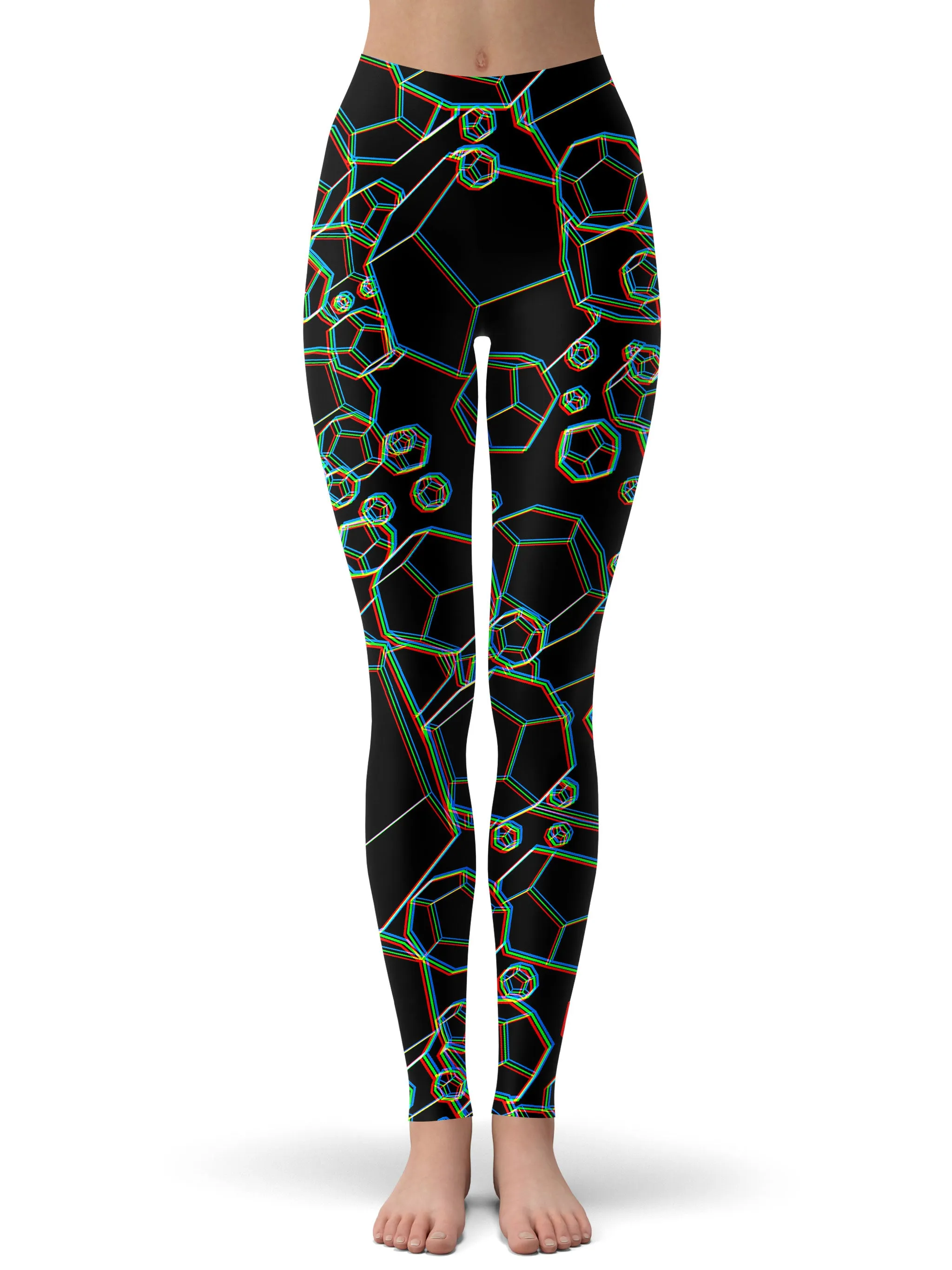 Dodecahedron Madness Glitch Hoodie Dress and Leggings Combo