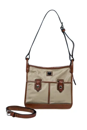 Dooney & Bourke - Beige Nylon Shoulder Bag w/ Leather Trims