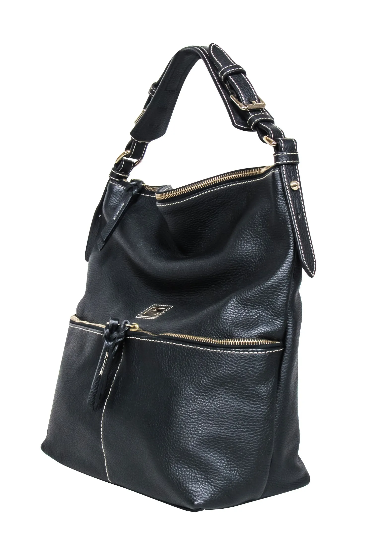 Dooney & Bourke - Black Pebbled Leather Large Shoulder Bag