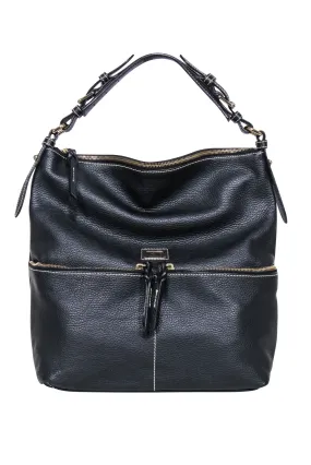 Dooney & Bourke - Black Pebbled Leather Large Shoulder Bag