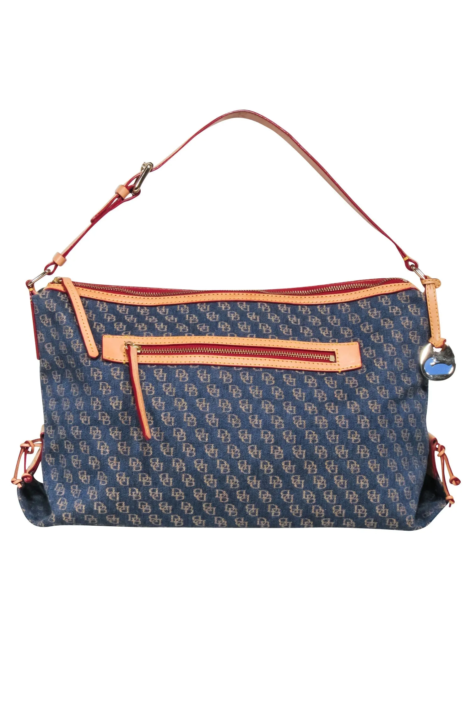 Dooney & Bourke - Blue Denim Logo Brocade Shoulder Bag