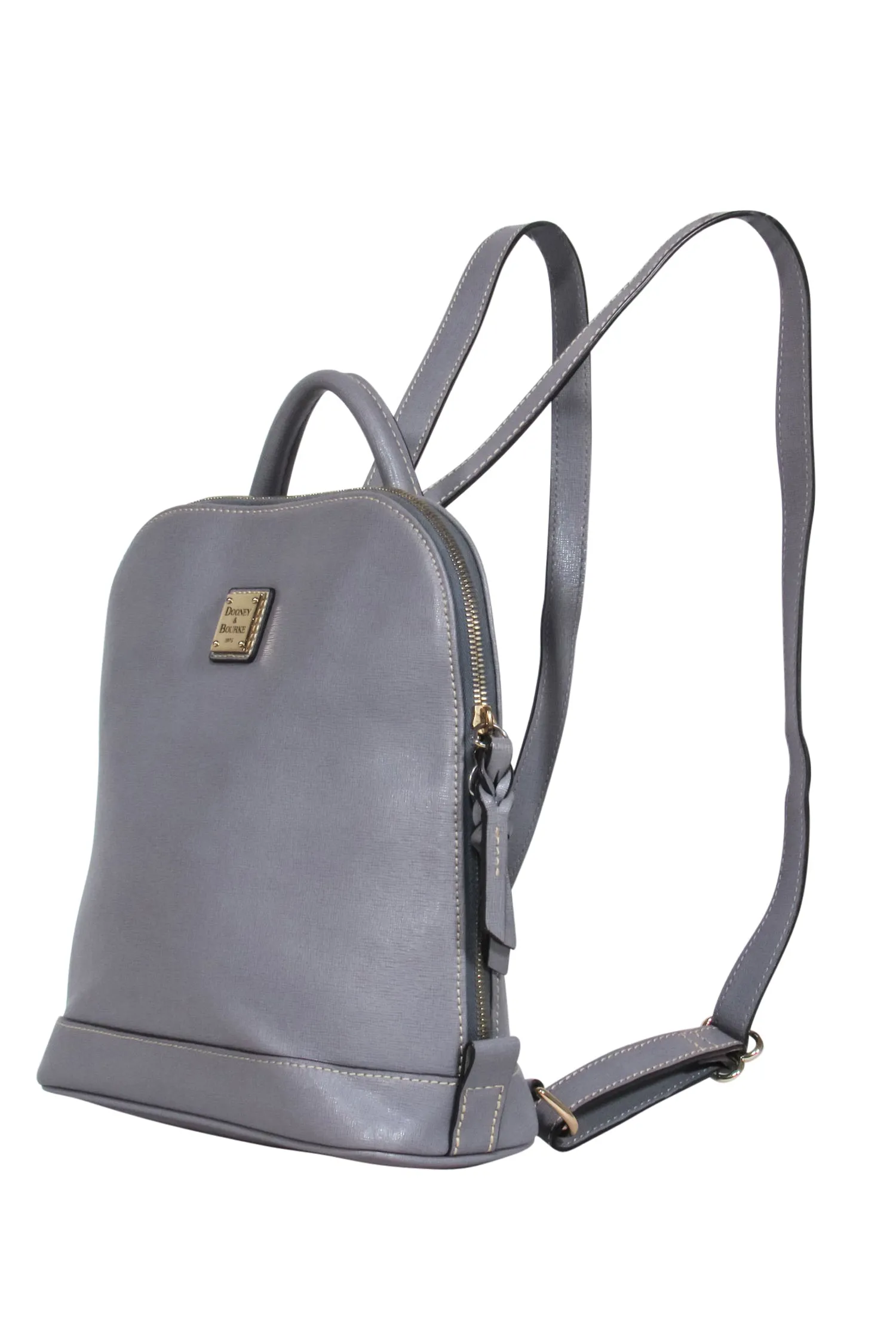 Dooney & Bourke - Grey Zipper Around Saffiano Leather Backpack