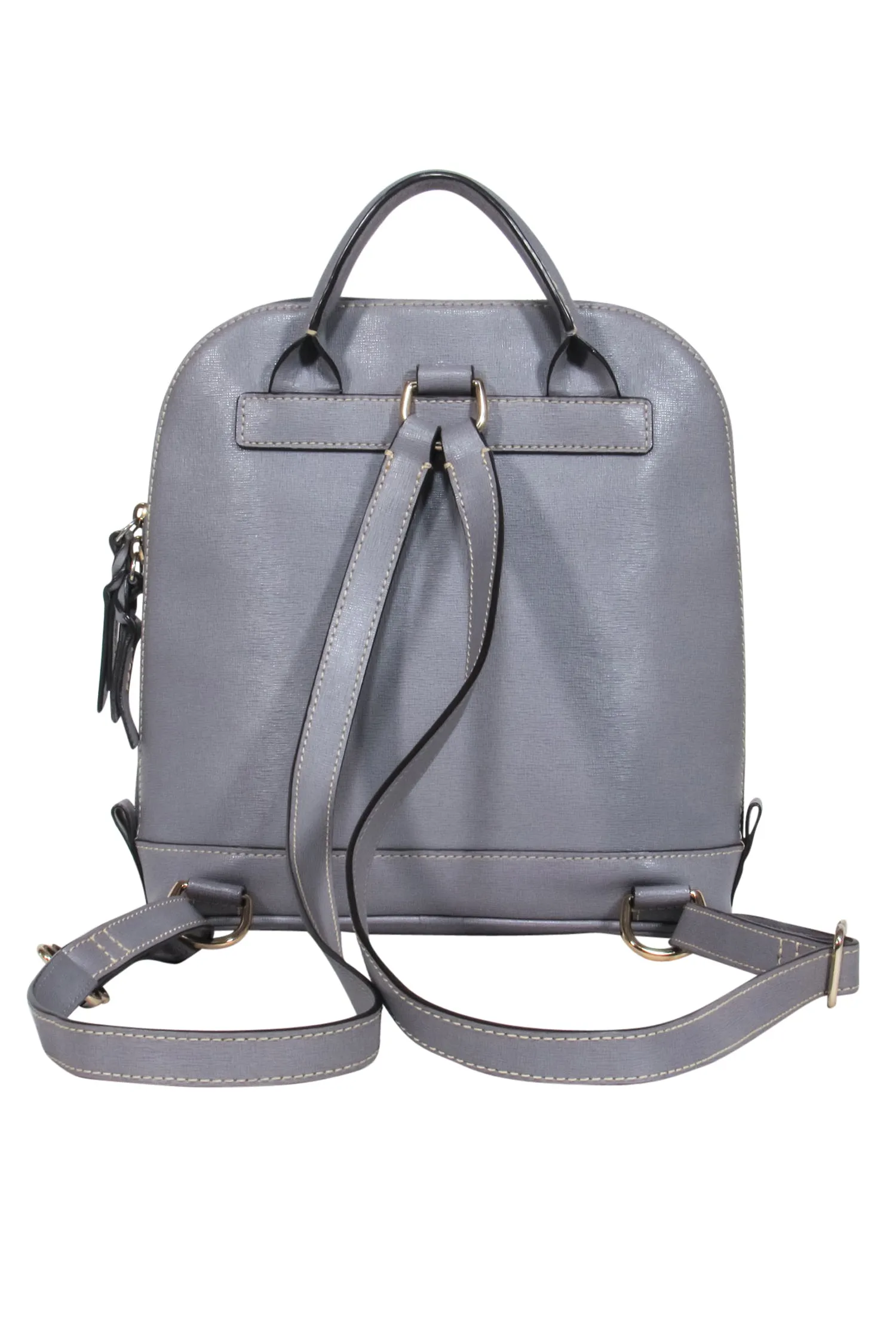 Dooney & Bourke - Grey Zipper Around Saffiano Leather Backpack