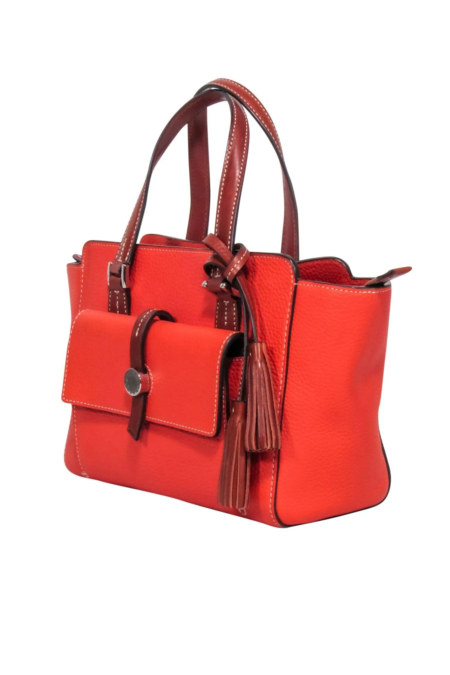 Dooney & Bourke - Orange Pebbled Leather Shoulder Bag