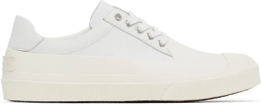 Dries Van Noten White Calfskin Low-Top Sneakers