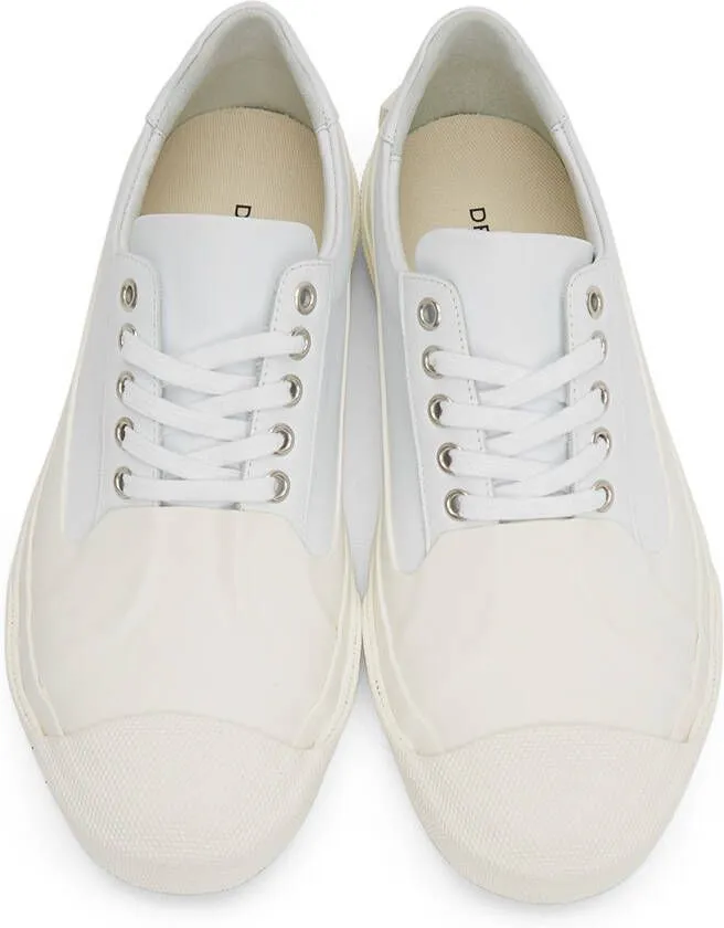 Dries Van Noten White Calfskin Low-Top Sneakers