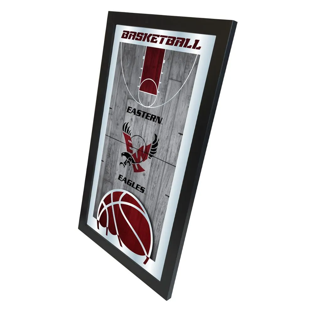 Eastern Washington Eagles HBS Basketball Framed Hang Glass Wall Mirror (26x15)