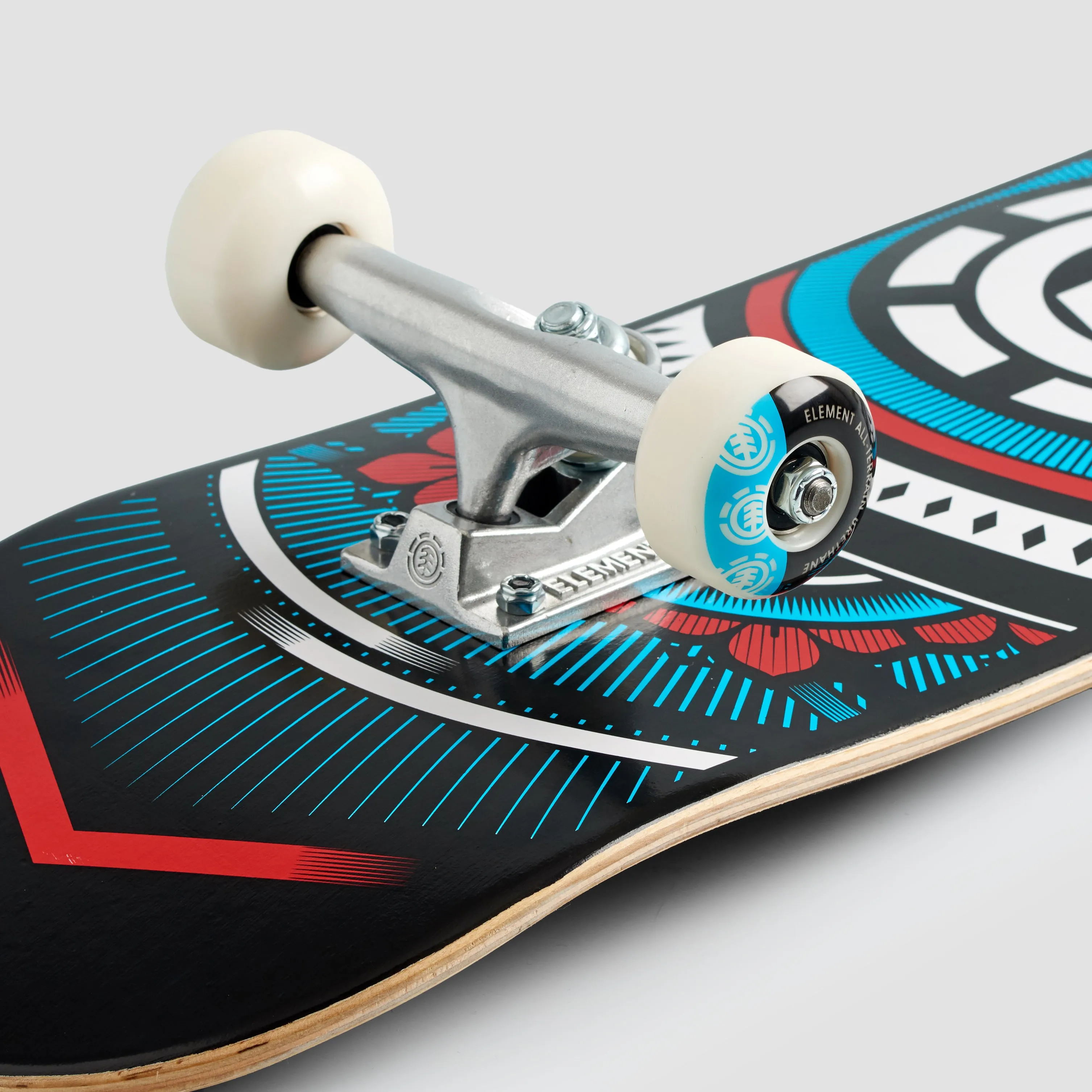 Element Hatched Red Blue Skateboard - 8"