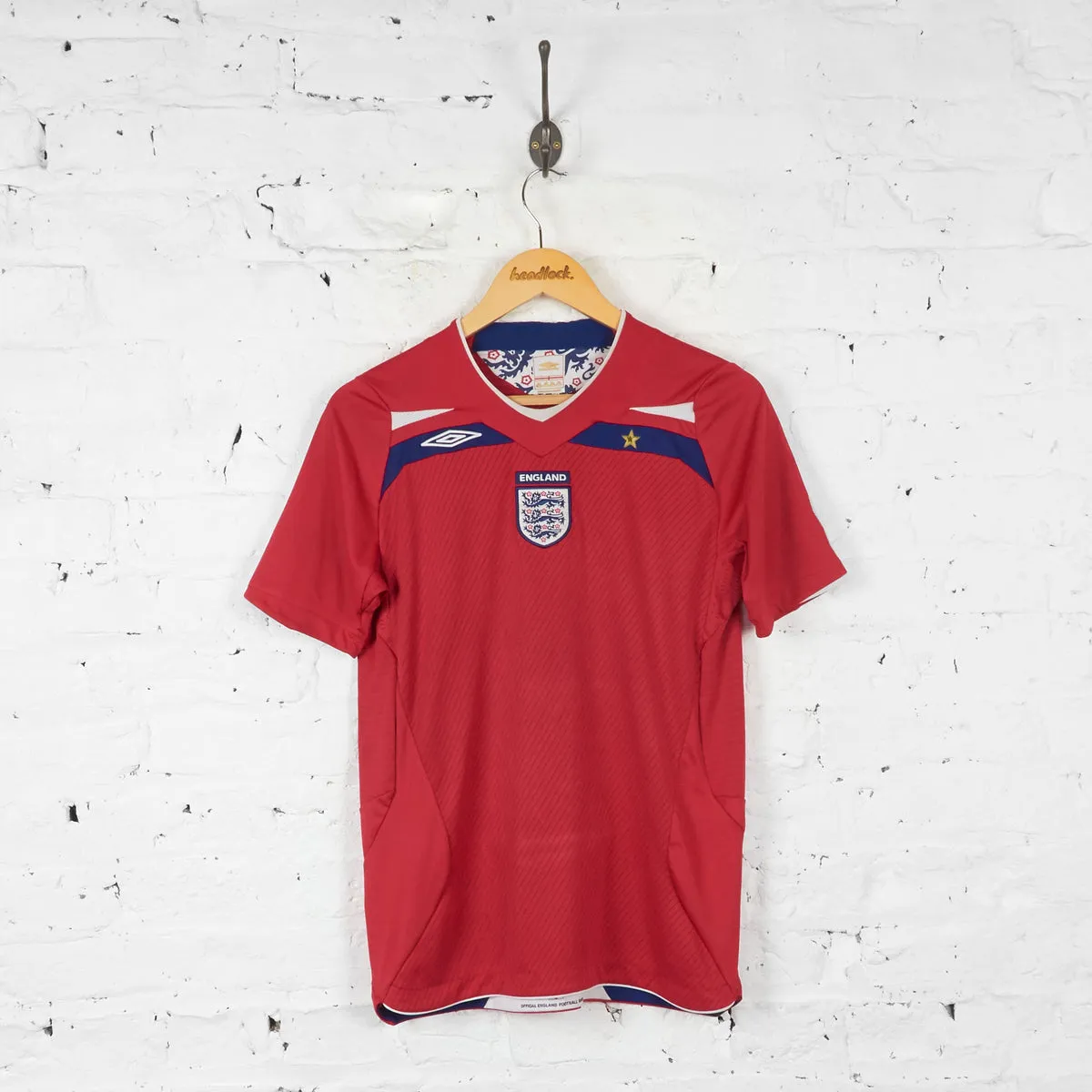 England 2008 Away Football Shirt - Red - XS