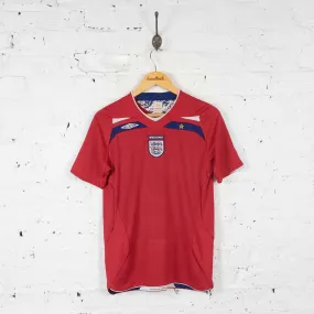 England 2008 Away Football Shirt - Red - XS