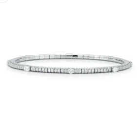 Ex-Tensible Fancy Cut Diamond Station stretch Tennis Bracelet