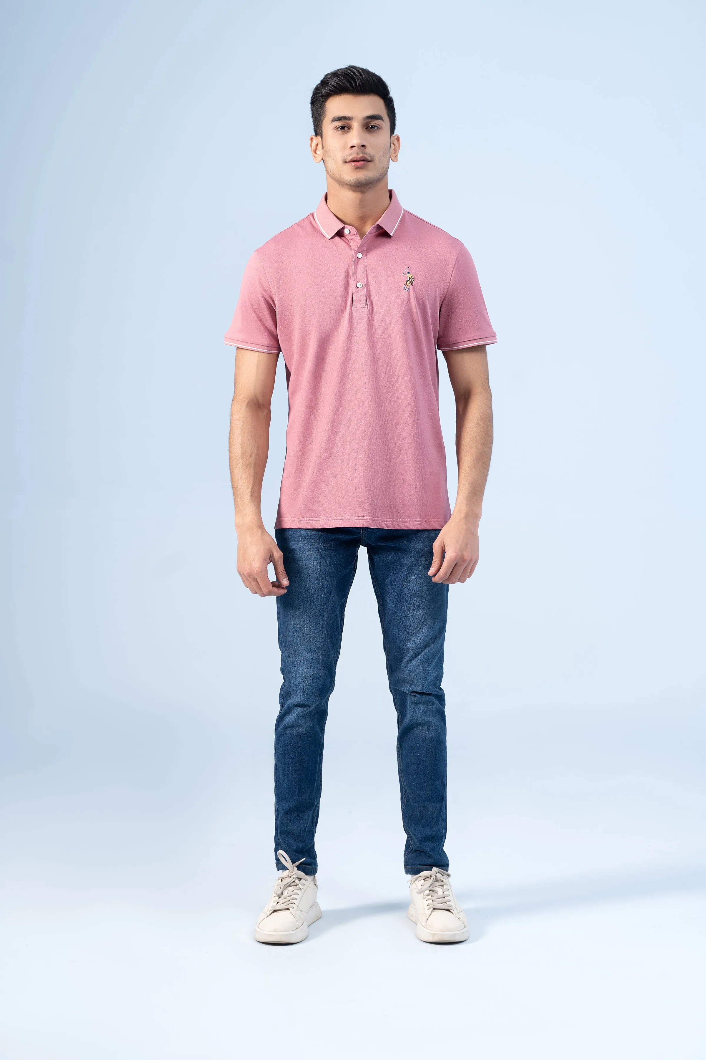 EXECUTIVE ICONIC POLO CORAL PINK