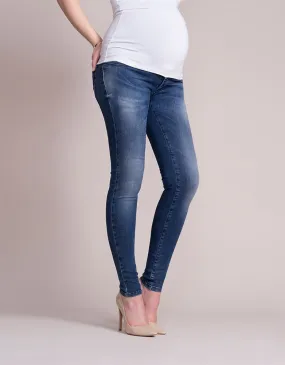 Faded Over Bump Skinny Maternity Jeans