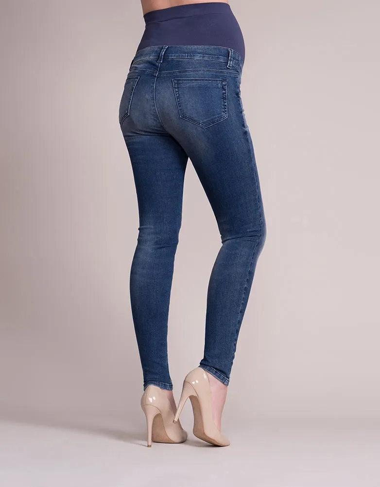 Faded Over Bump Skinny Maternity Jeans