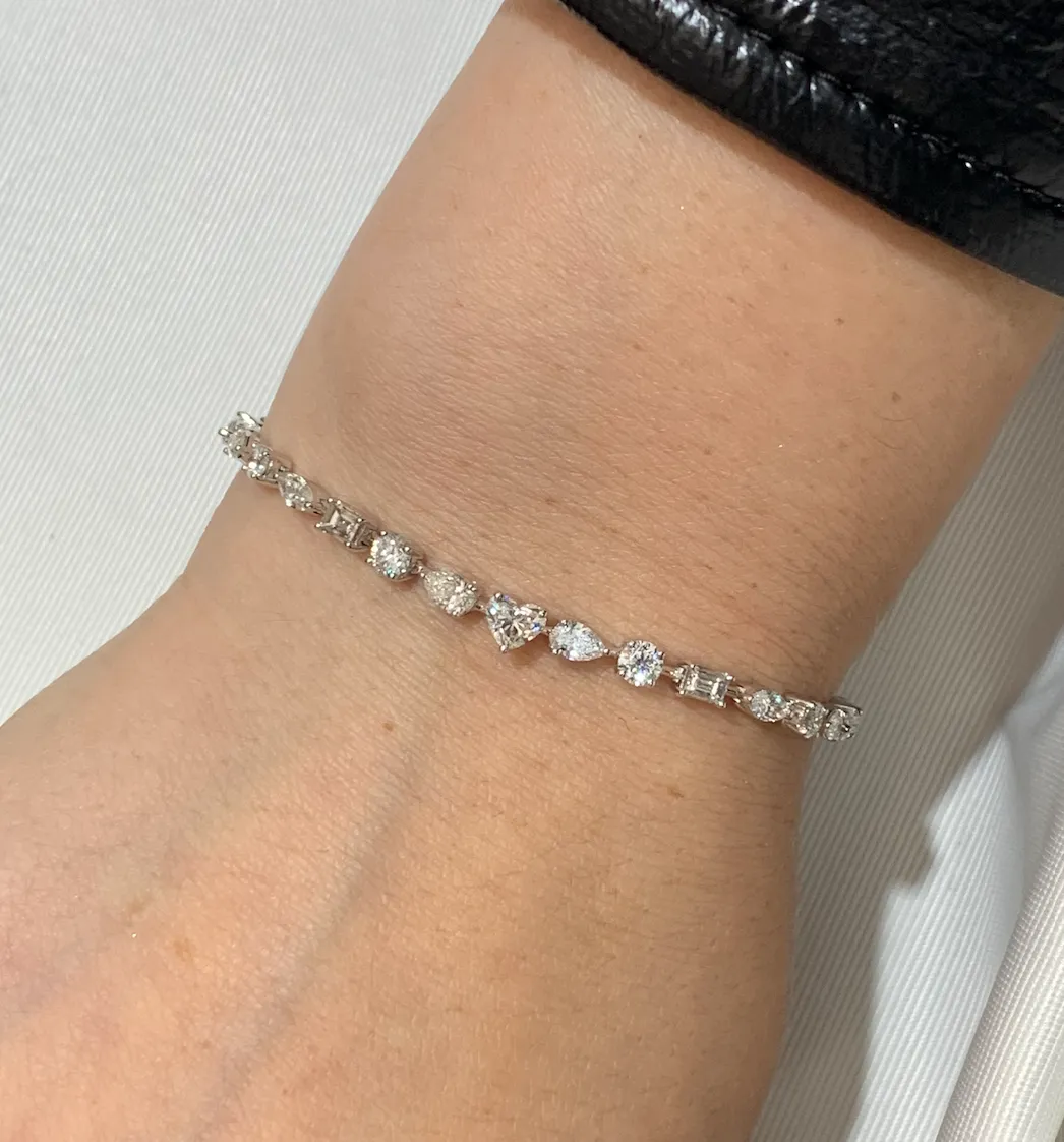 Fancy Cut Diamond Tennis Bracelet