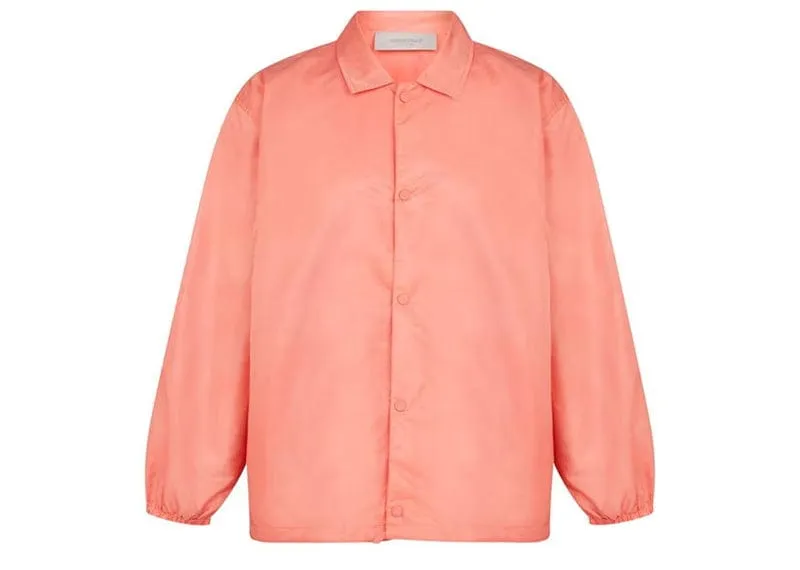 Fear of God Essentials Nylon Coaches Jacket Coral