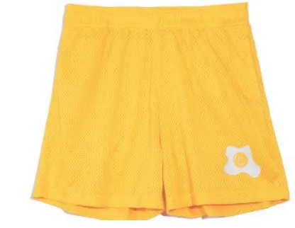 FLAN Egg Smile Basketball Shorts Yellow