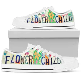 Flower child low top tennis shoe