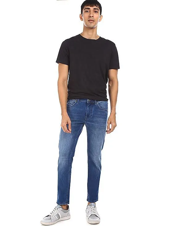 Flying Machine Men Blue Michael Slim Tapered Fit Washed Jeans