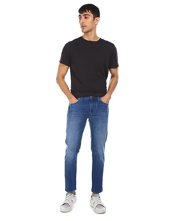 Flying Machine Men Blue Michael Slim Tapered Fit Washed Jeans