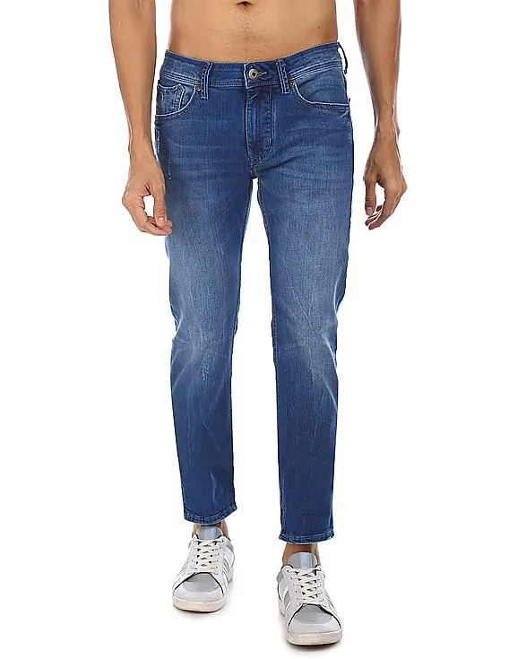 Flying Machine Men Blue Michael Slim Tapered Fit Washed Jeans