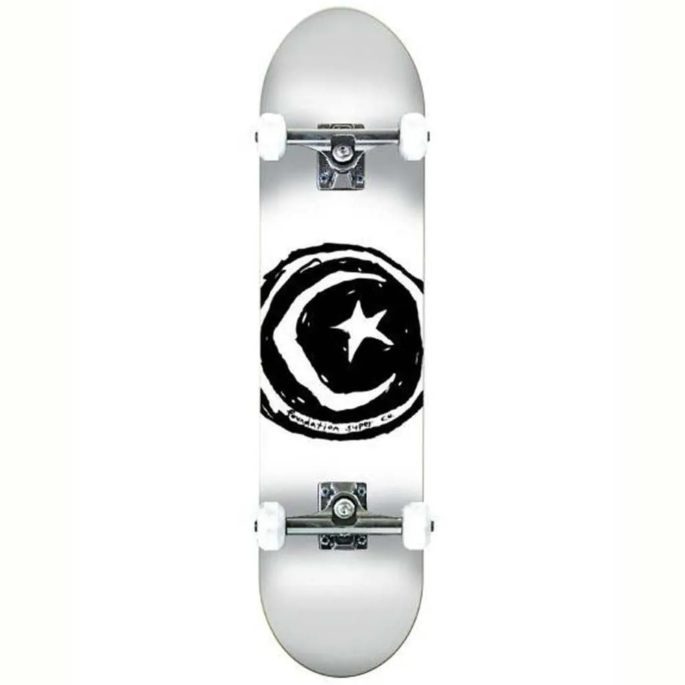 Foundation Skateboards Star & Moon Factory Complete Skateboard White 7.75